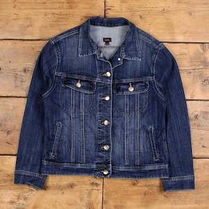 Vintage Lee Denim Jacket M Trucker Blue Womens