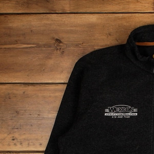 Carhartt 1/4 Zip Sweatshirt L Mens Logo Graphic Workwear Black Pullover image 4