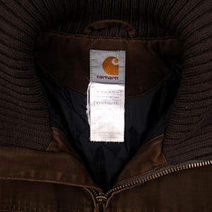 Chaqueta bomber Carhartt L para hombre, forrada de lona de pato marrón, ropa de trabajo, uso diario imagen 2
