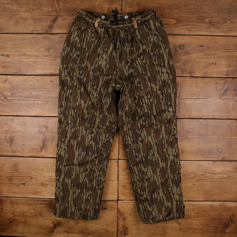 Gander Mountain Mossy Oak Camo Trousers M-XL Mens Rainwear USA Made Outdoor image 1