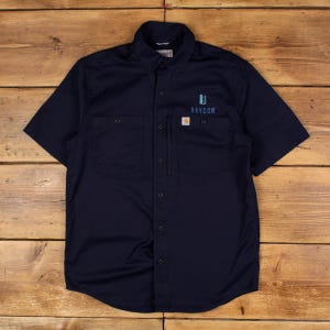 Vintage Carhartt Workwear Hemd Button M Herren Kurzarm Blau Solid