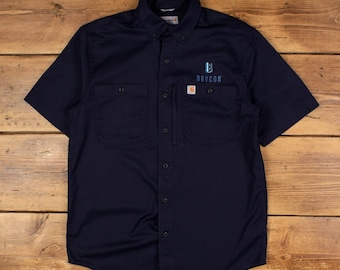 Vintage 1980s Carhartt Rugged Outdoor Wear Button up Shirt Mens S
