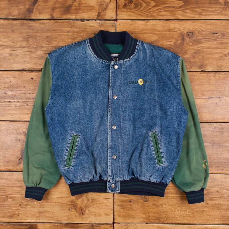 Bane Waxed Denim Varsity Jacket