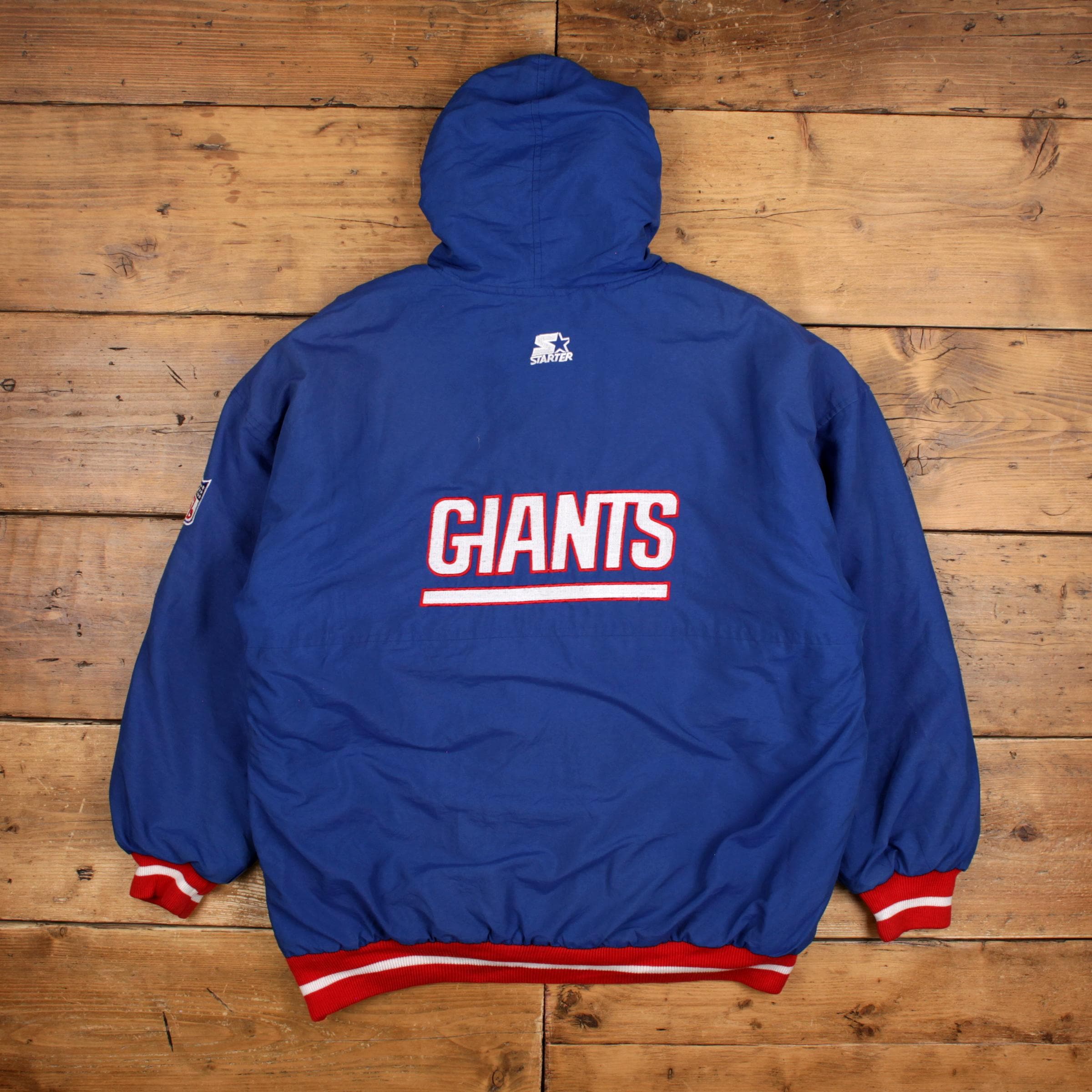 STARTER NFL GIANTS ダウン80% ジャケット XL 90s Jaqueta vintage Starter New York Giants tamanho G masculina, azul