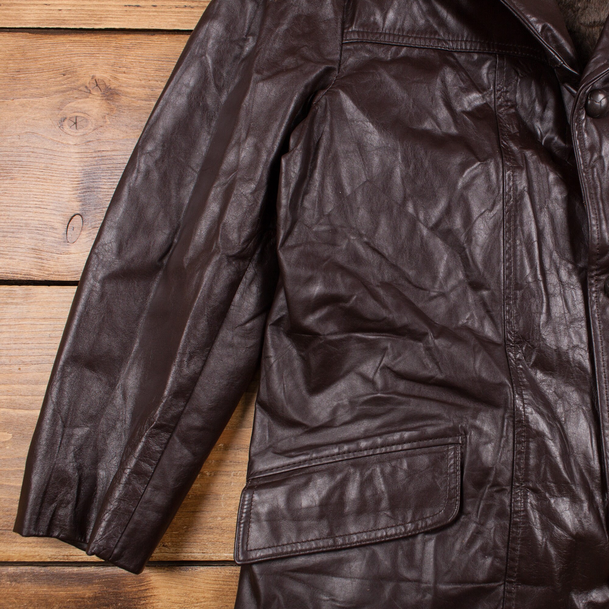 Vintage Cooper Leather Jacket L 70s USA Made Brown Button - Etsy Vintage Cooper Leather Jacket L 70s USA Made Brown Button - Etsy