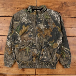 Chaqueta de exterior vintage Mossy Oak M Realtree FieldStaff verde camuflaje marrón imagen 1