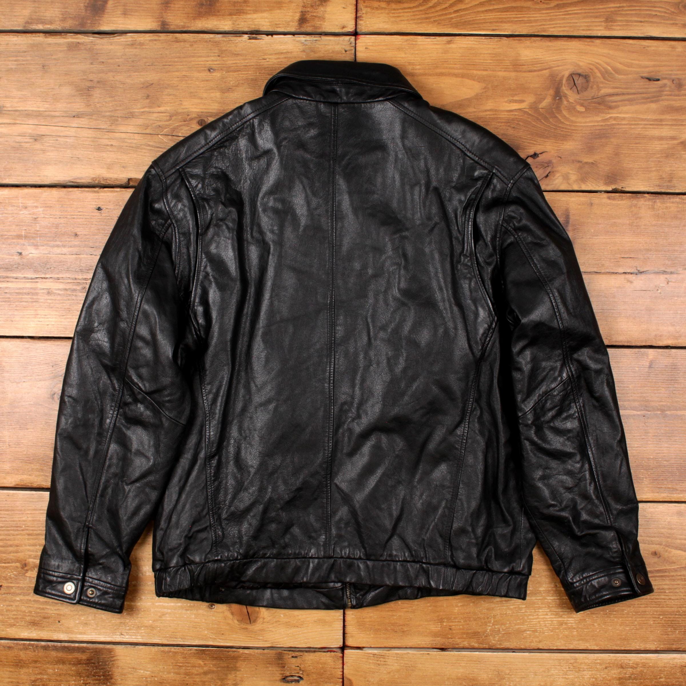 Vintage John Ashford Outdoors Leather Jacket L 90s Bomber Black - Etsy