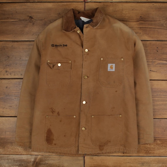 Vintage Carhartt Michigan Chore Jacket L Mens 90s Brown Workwear