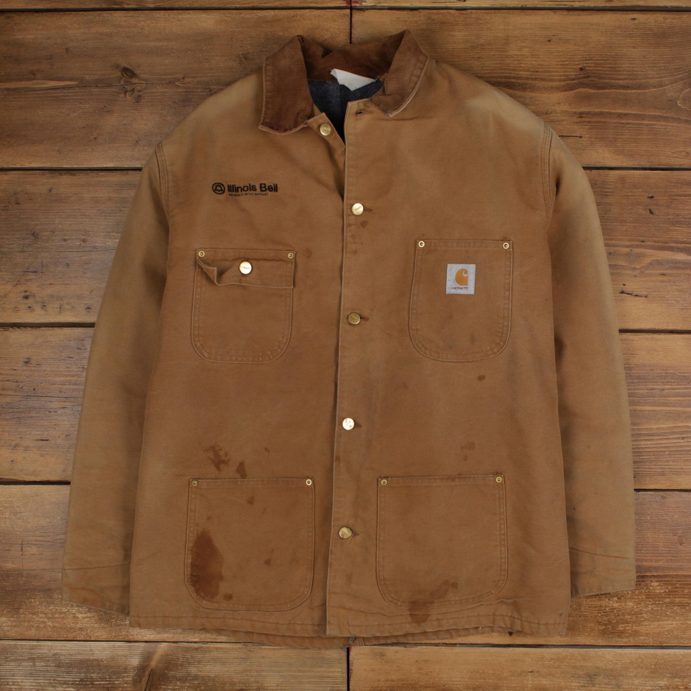 90s ヴィンテージ Carhartt Michigan Chore Coat Vintage Carhartt Michigan Chore Jacket L Mens 90s Brown Workwear