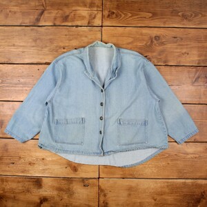Vintage Jeansjacka XL Dam 80-tals Blå Chore-kappa Stonewash Arbetskläder