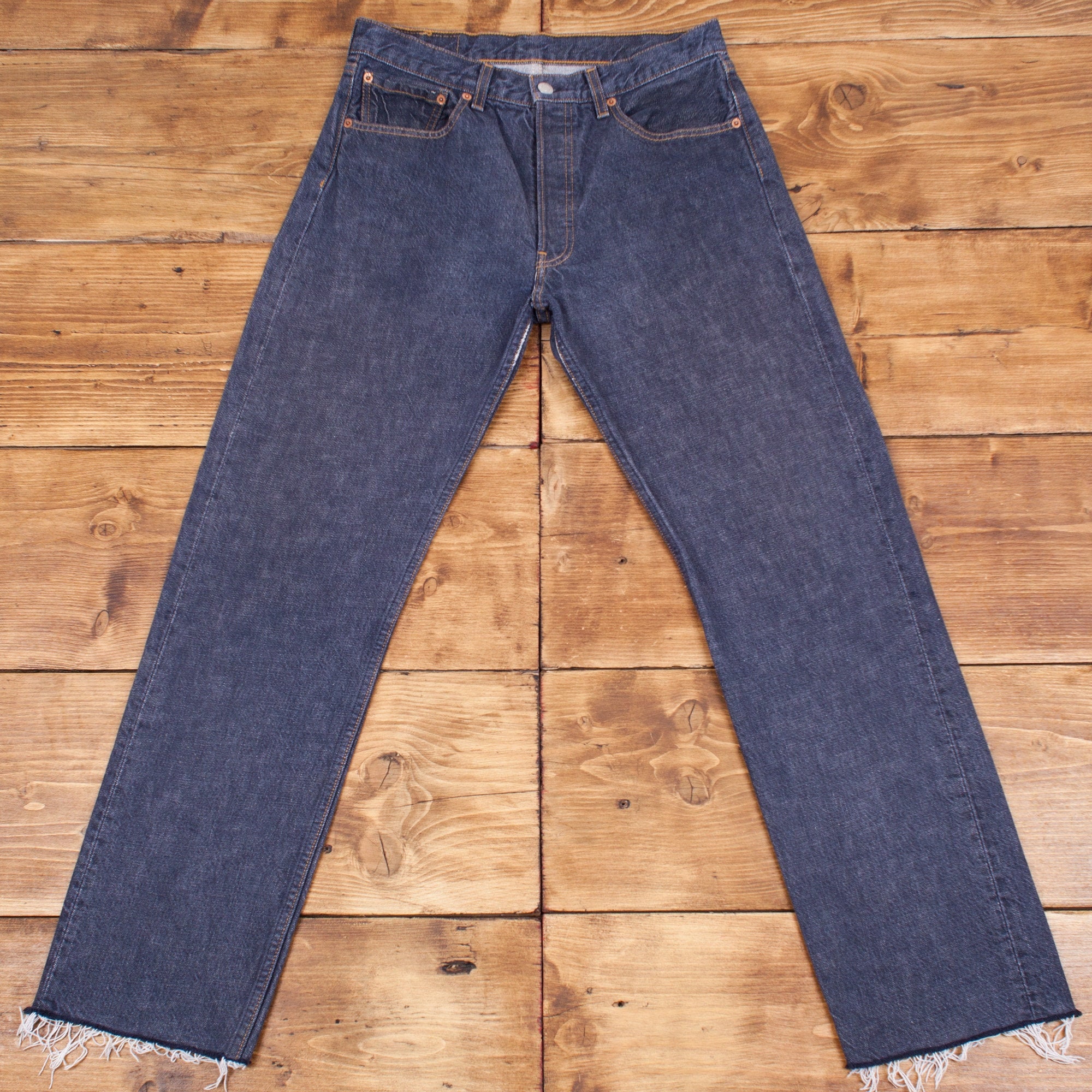 Vintage Levis Levi 501 Grey Blue Raw 