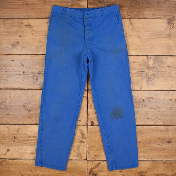 40's] French Vintage Black Moleskin Work Pants 