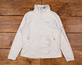 VintageColumbien Outdoor Jacke L Fleece Fleece Damen Weiß