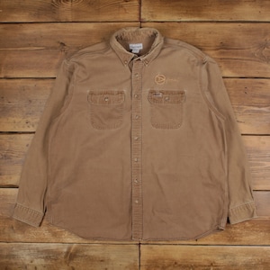 Vintage Carhartt Workwear Hemd Knopf 2XL Herren Langarm Braun Fest