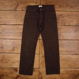 Jeans Levi's 501 33x32 Marrón Regular Recto Cierre de botones Etiqueta roja Denim