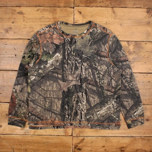 Vintage Mossy Oak Realtree T-Shirt 2XL Herren Braun 00S Outdoor Langarm Camo