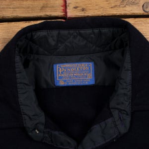 Camisa vintage Pendleton talla M para hombre, con botones, de lana, con coderas, ideal para trabajos al aire libre, color azul. imagen 3