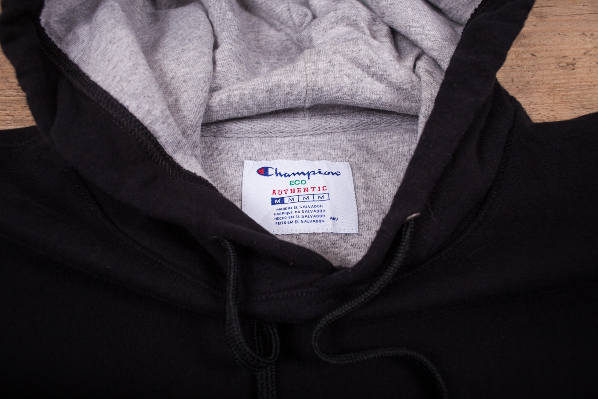 Mens Vintage Champion Blank Black Logo Hoodie Sweatshirt Etsy