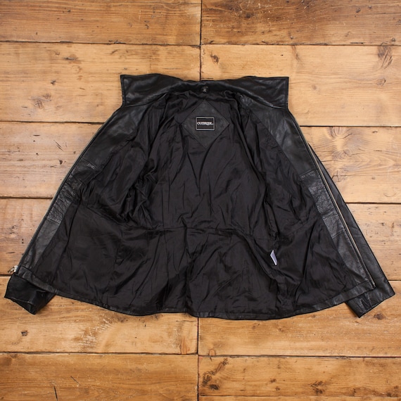 Vintage Outbrook Leather Jacket M 90s Black Womens - Etsy