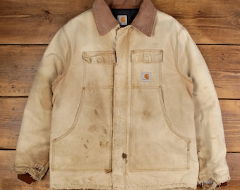 Vintage Carhartt Arctic Women Jacket M Duck Brown Men S Denim