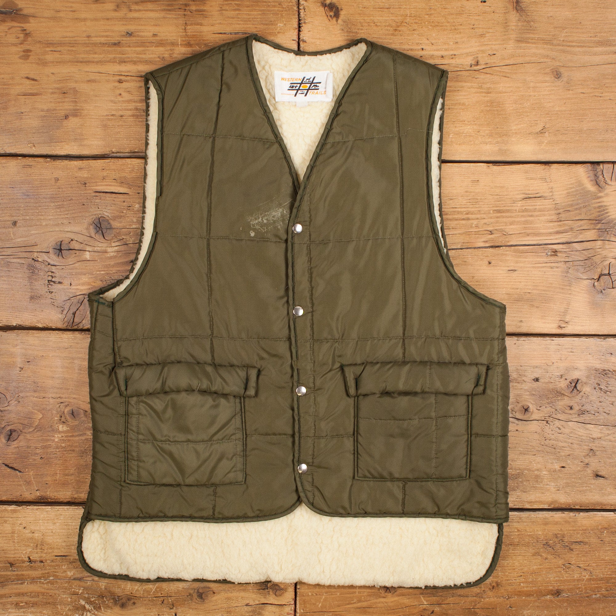 USA製 90s Walls Vintage Dawn Vest Vintage 90's Walls 12/8 Vest Men's 2XL Brown Quilted Lined