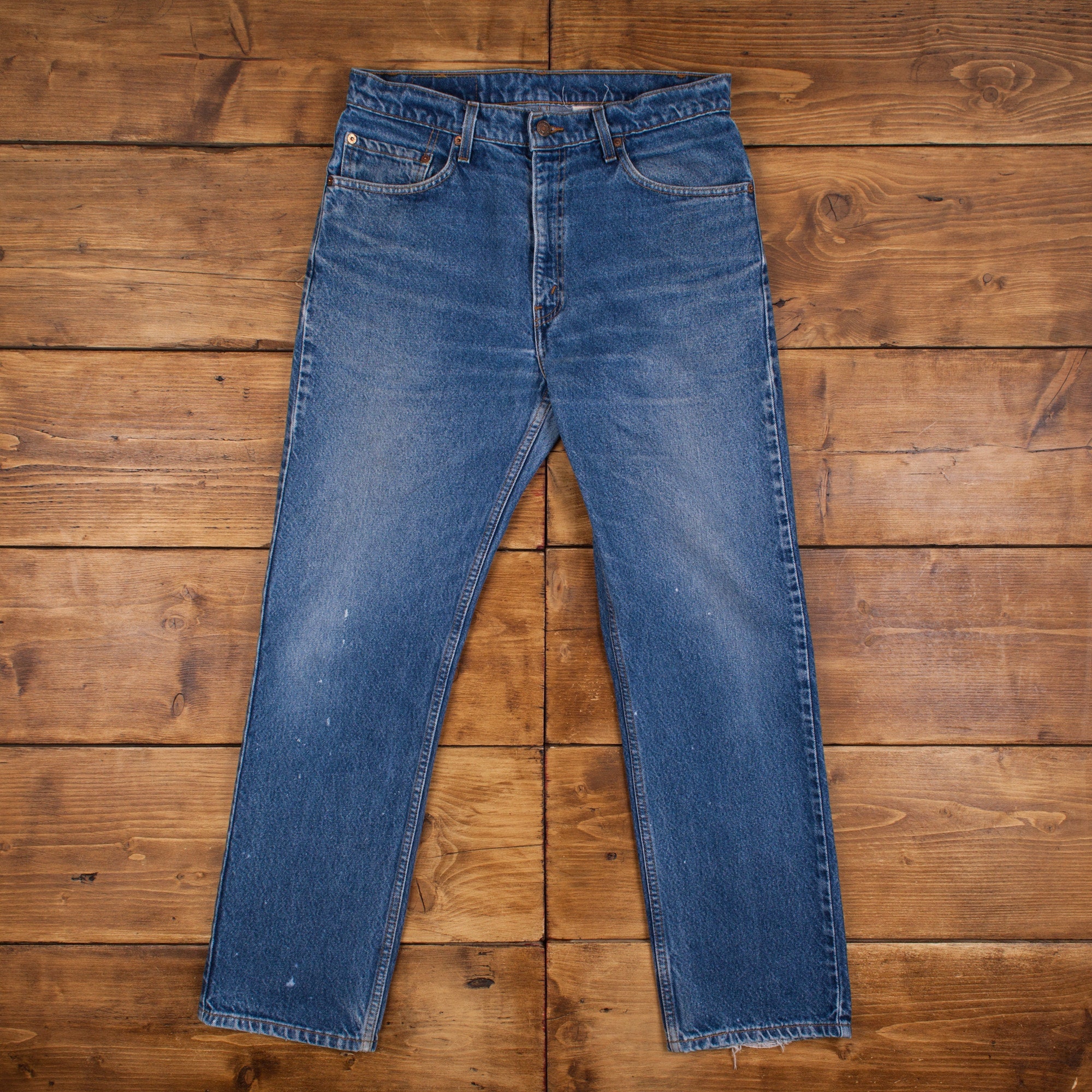 Vintage Levis 505 Jeans 34 x 31 Straight Leg Faded Stonewash Blue 