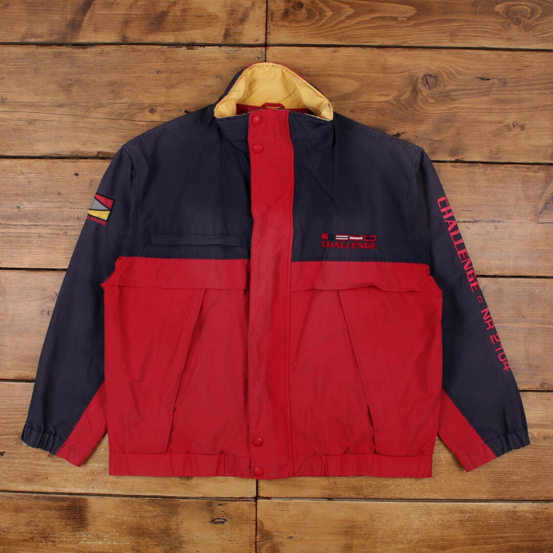 Vintage Challenge Outdoor Jacket L 90s Colour Block Tall Red