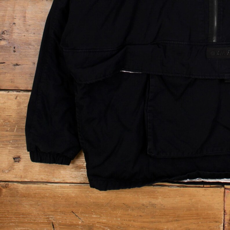 Nike Air Force 1 Air Force 1 XL-jas heren 00s zwarte pullover anorak gevoerd met capuchon afbeelding 8
