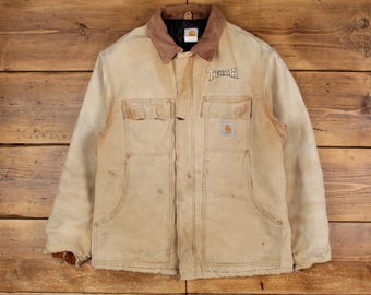 fade 70s Carhartt　vintage  jacket カーハート Vintage Carhartt Jacket Tan 70S Detroit Quilted Work Coat