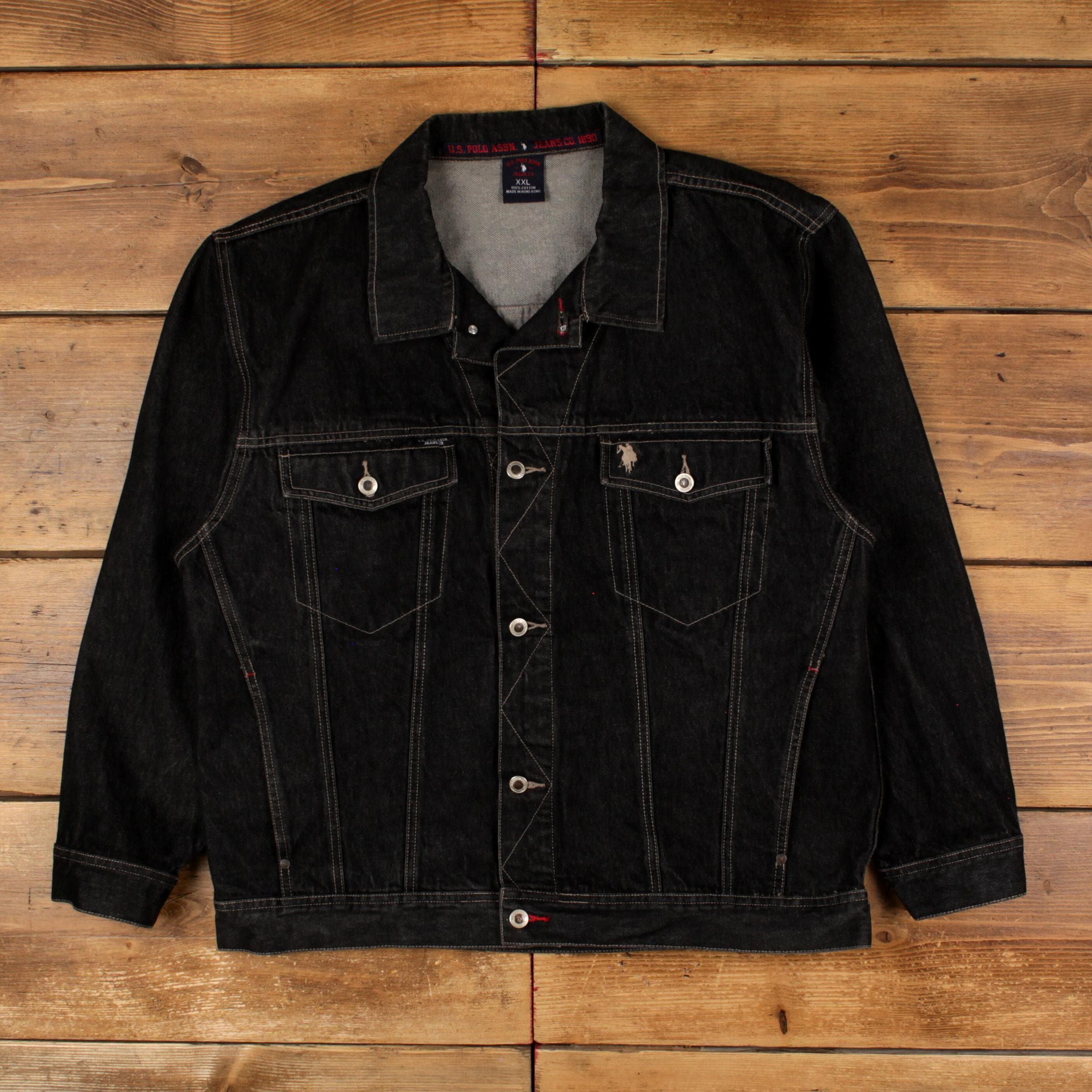 Polo Ralph Lauren Black Denim Jacket - Etsy