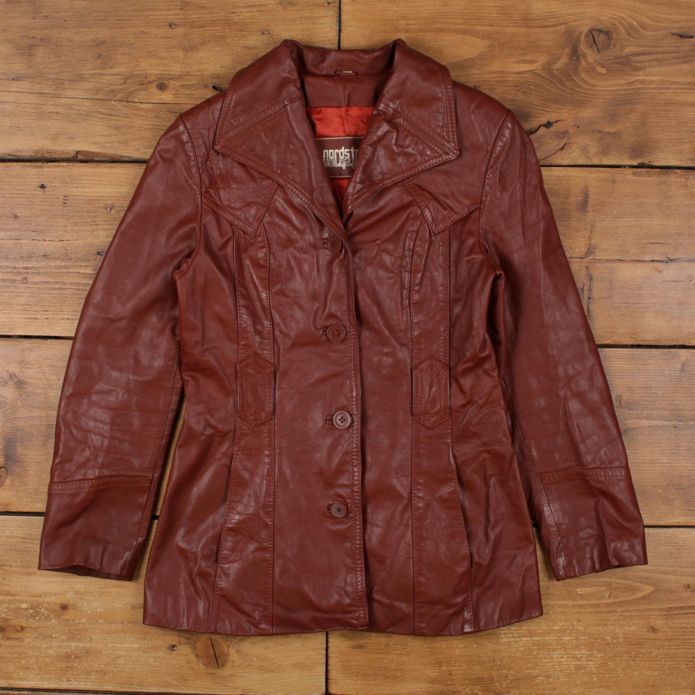 Vintage Nordstrom Leather Jacket S 70s Brown Womens - Etsy