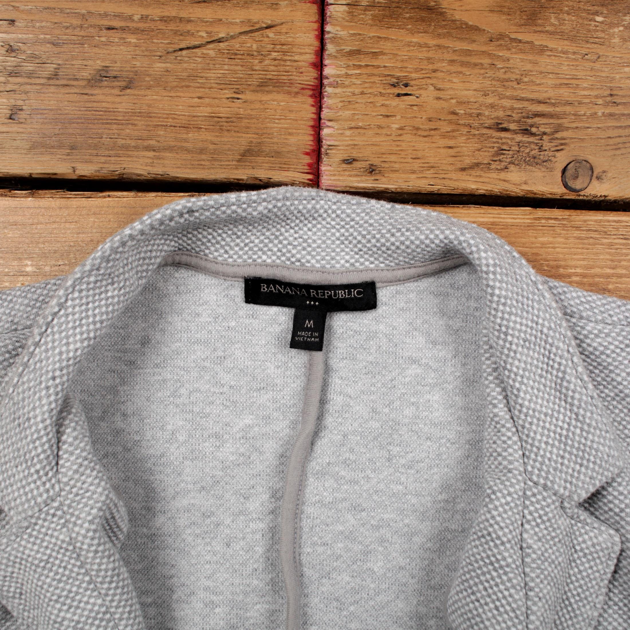 Blazer Femme Décontracté Banana Republic - Taille S Gris à Carreaux - 100% Coton - Neuf Sans étiquette
