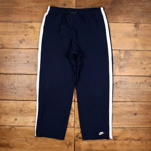 Vintage Nike Track Pants Pants Trousers 38x32 Mens Wide-Leg Blue Nylon