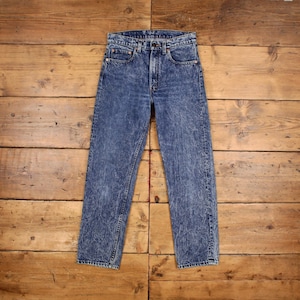 Vintage Levis 505 Jeans 30 x 29 USA Made 90s Acid Wash Straight Blue Womens