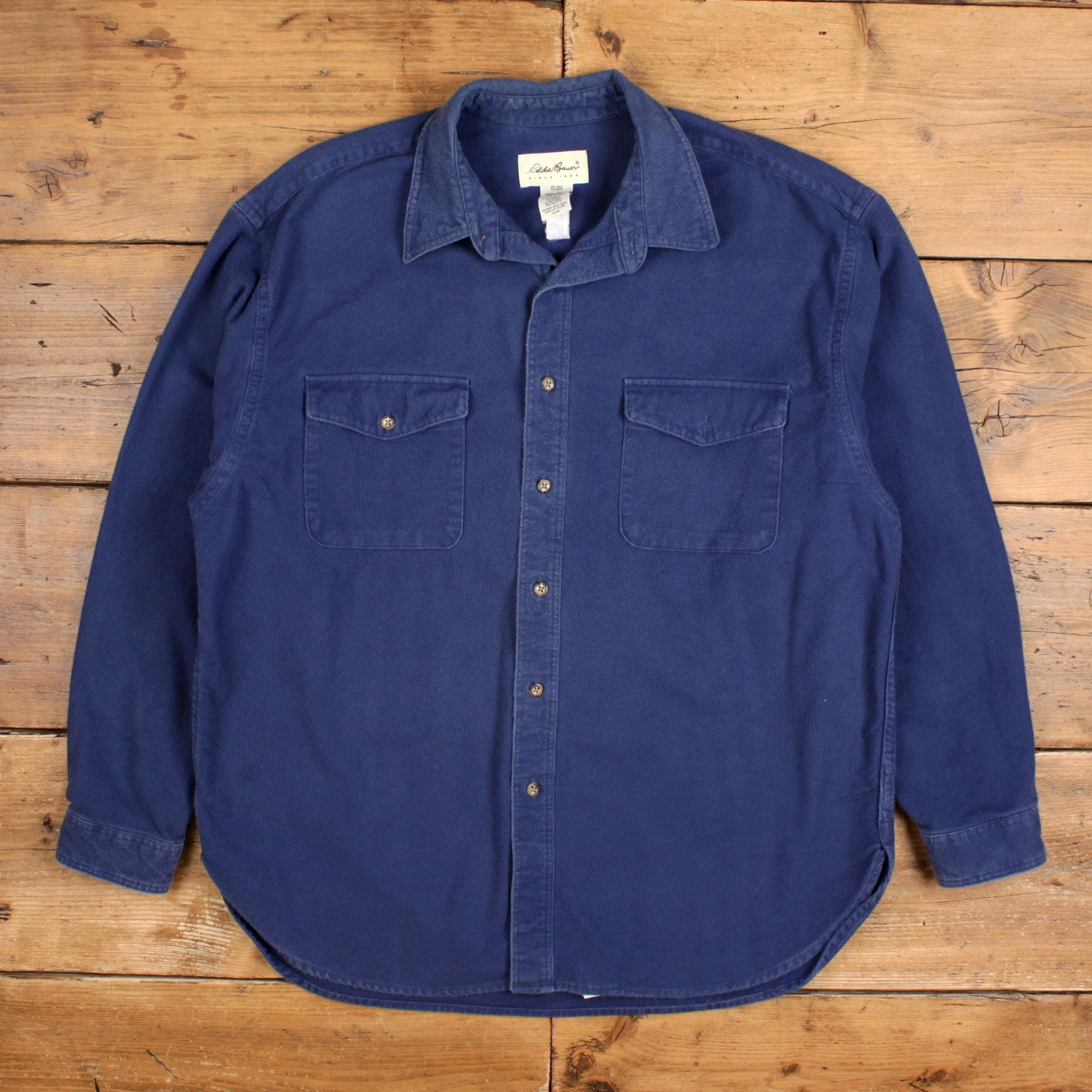 Chemise pour hommes Eddie Bauer XL des années 90, chemise boutonnée en coton rouge des années 90 - France