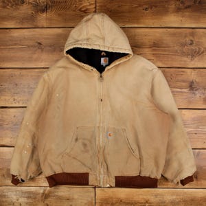 Vintage Carhartt Workwear Jacket 3XL 90s Active Distressed Sun Faded USA Made