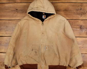 Vintage 1990s Carhartt Embroidered Local 225 Mesh Lined Duck