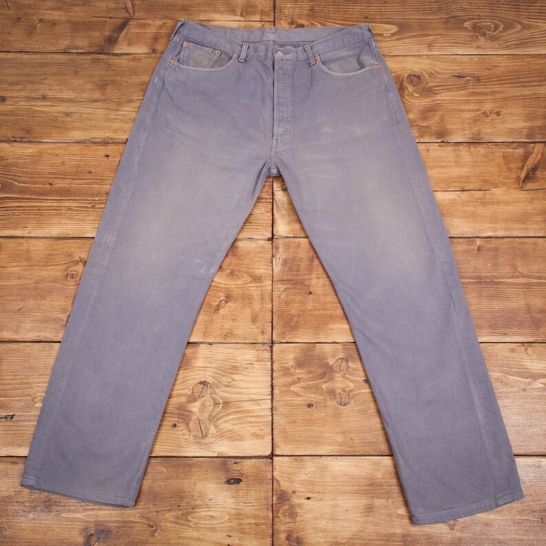 Vintage 90s Levis Levi 501 Light Grey 
