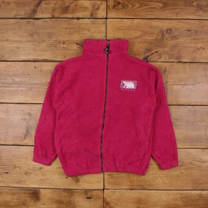 Chaqueta vintage para exteriores, años 90, forro polar, color rosa, para mujer, fabricada en EE. UU.