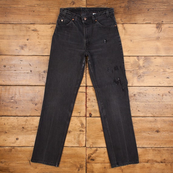 Vintage Levis 518 Jeans 31 X 34 USA Made 90s Dark Wash Straight 