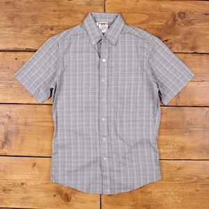 Vintage Kennington Plaid Shirt Button S Mens Short Sleeve Blue Check