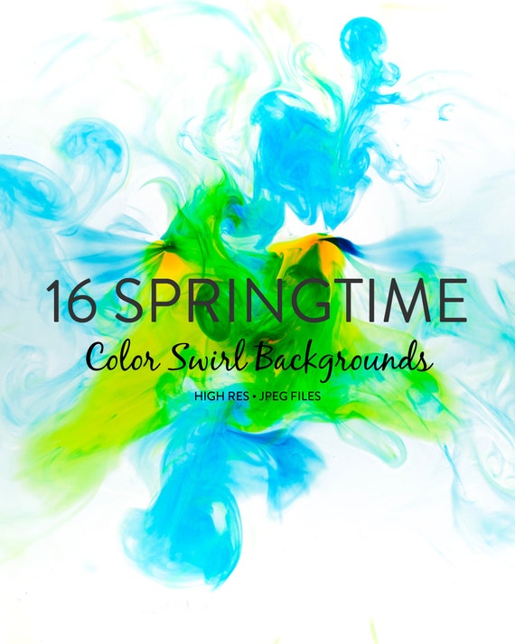 Water And Ink Background Textures Springtime Green And Etsy