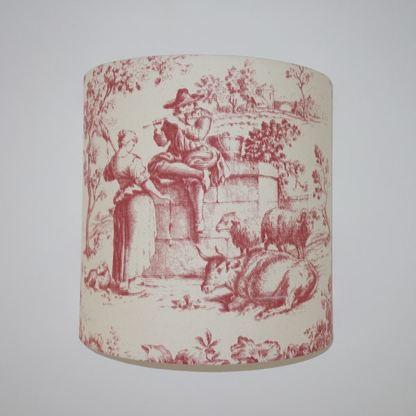 Applique murale en toile de jouy , rouge et blanc