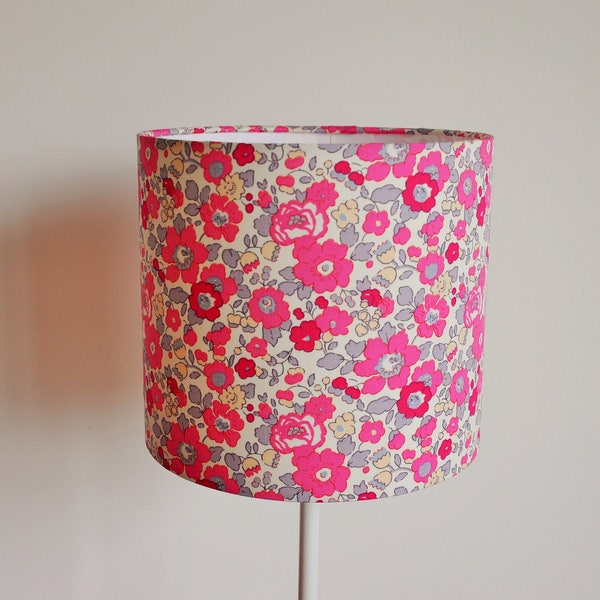 Blind / Cylindrical suspension - drum - modern - lamp - fabric liberty of London Betsy pink bougainvillea