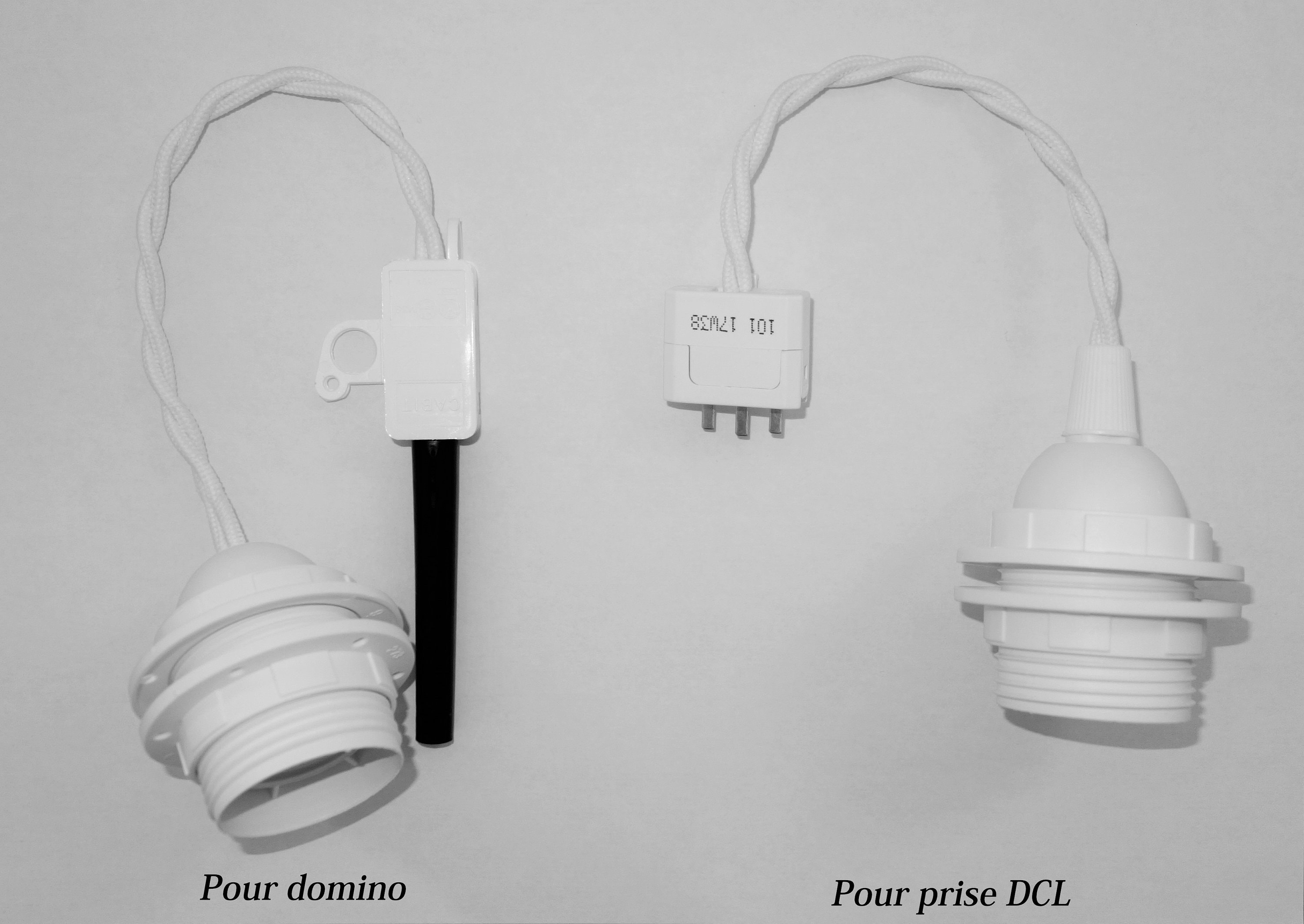 Kit Douille avec Prise Dcl ou Domino - Accessoire Pour Applique Luminaire