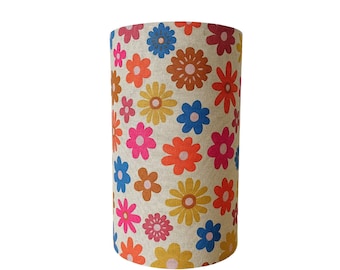 Applique Murale en Tissu fleurs pop coloré , au choix forme demi-cylindrique, tube ou carré