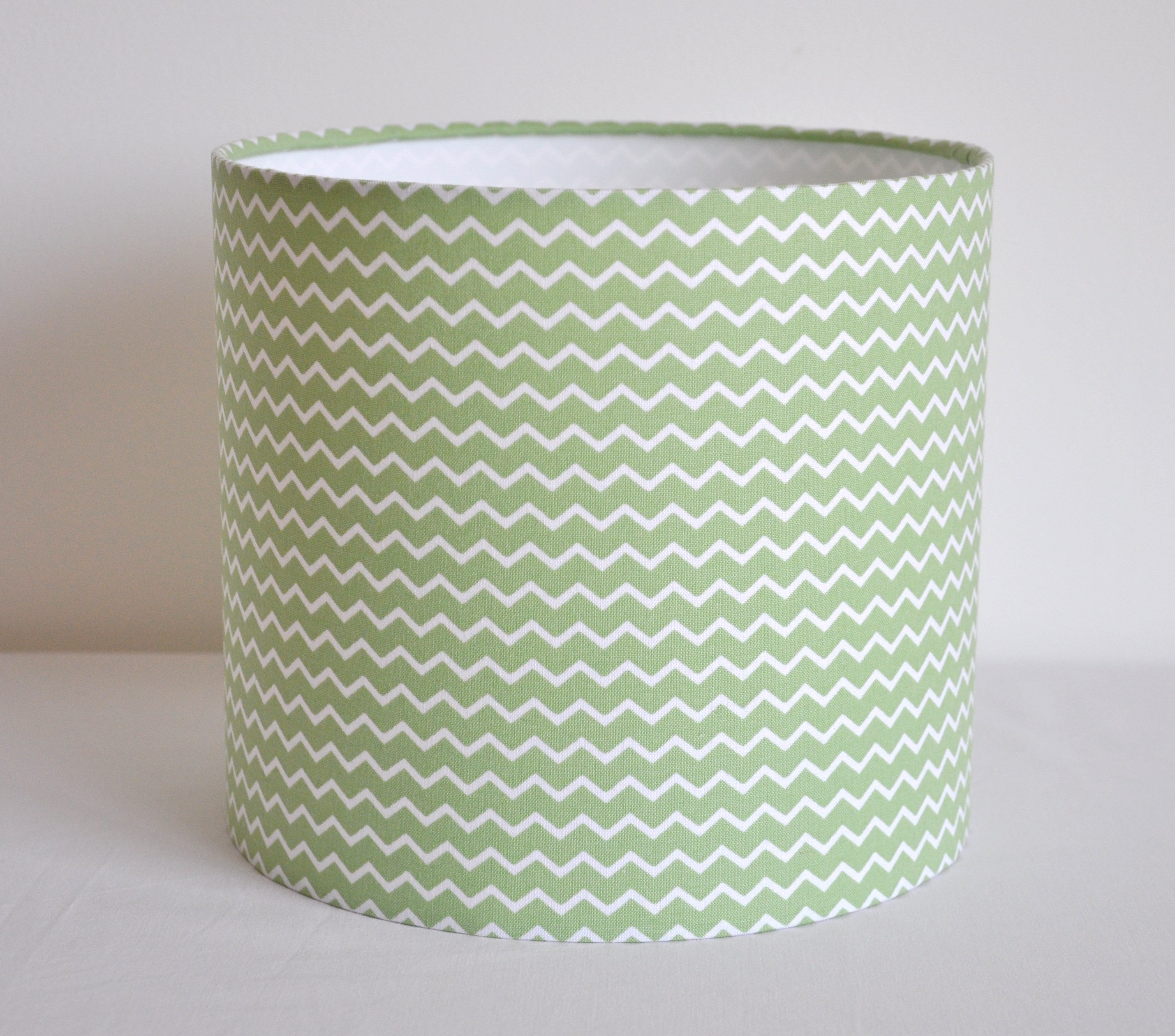 Abat-Jour/Suspension Cylindrique - Tambour Moderne Geometrique Lampe Plafonnier Chevron Vert