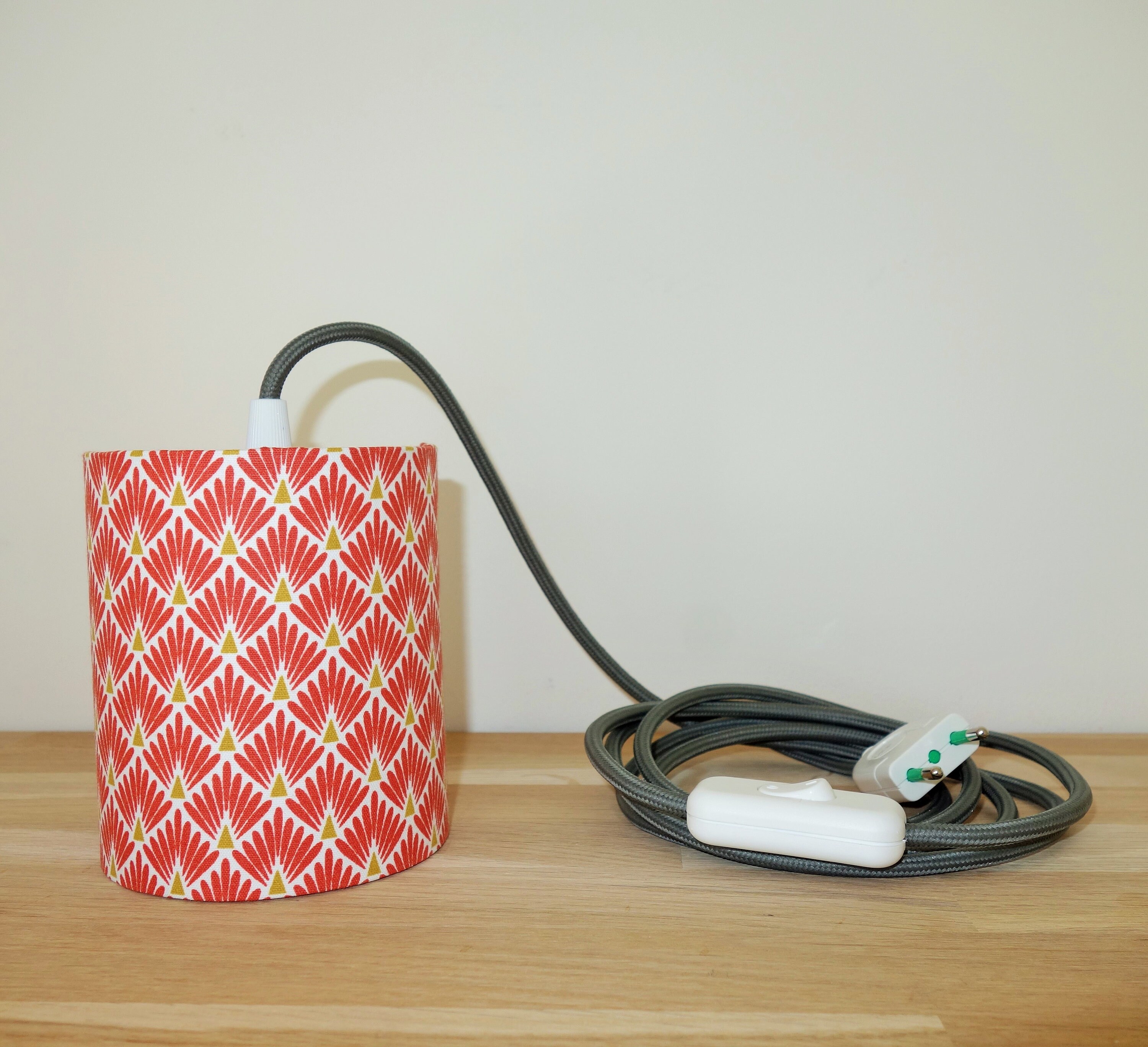 Lampe Baladeuse en Tissu Écailles Terracotta Pour Lampe de Chevet ou d'appoint , Luminaire Nomade Ut