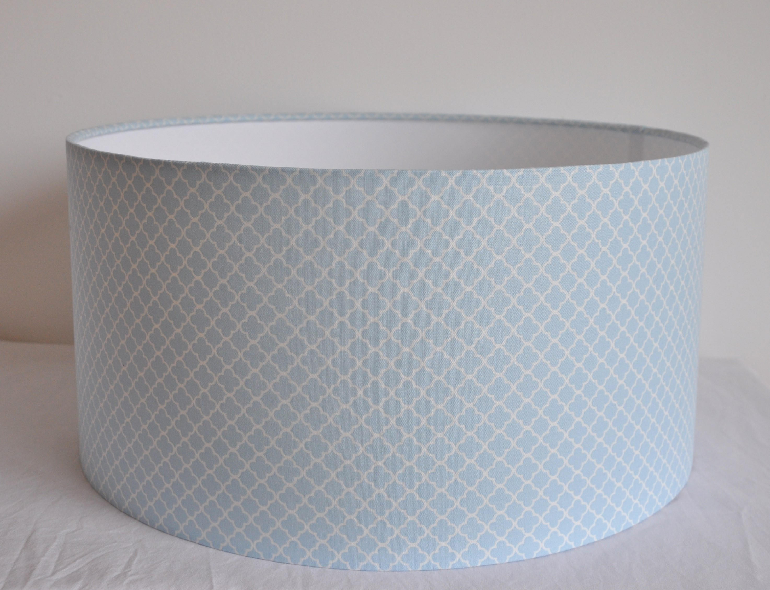 Abat-Jour/Suspension Cylindrique - Tambour Moderne Lampe Tissu Bleu Ciel