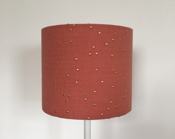 Golden polka dot terracotta double gauze or suspension